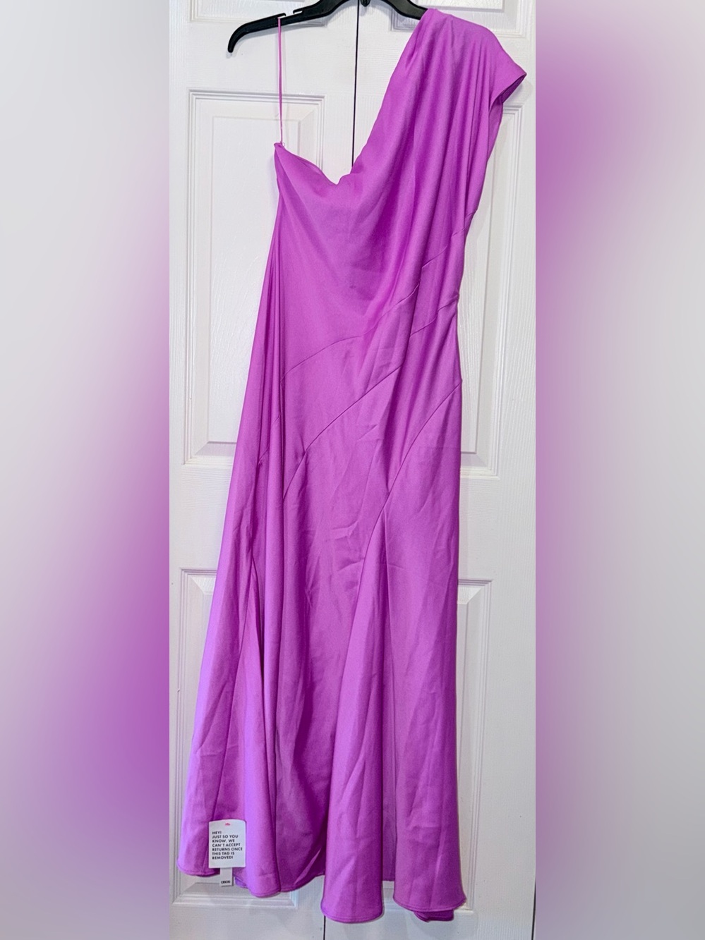 ASOS Pink One-Shoulder Maxi Dress (Sz 12) Ptp 23” - Picture 4 of 8
